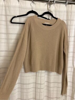 Toad&Co Cropped Crew Sweater in Beige